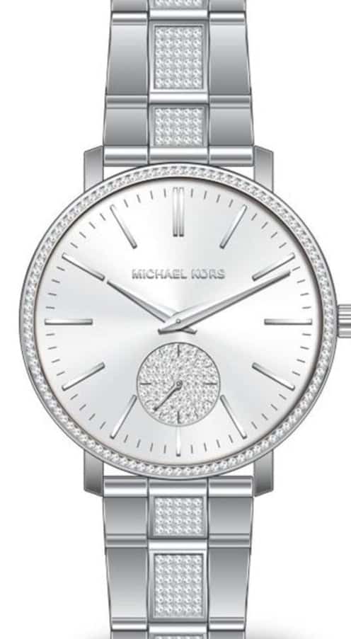 Michael Kors Jaryn Pave Silver Tone Women's Watch MK3600 - Kiwi Watches