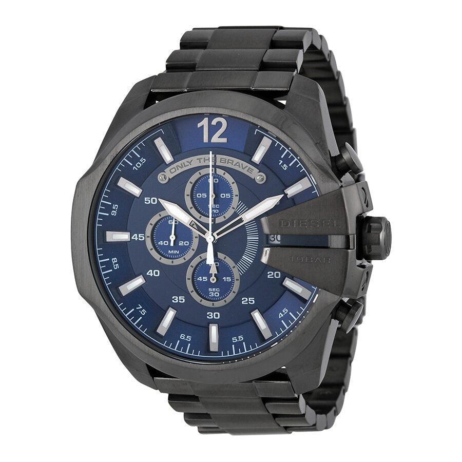 Diesel Mega Chief Chronograph Blue Dial Men's Watch #DZ4329 - The Watches Men & CO