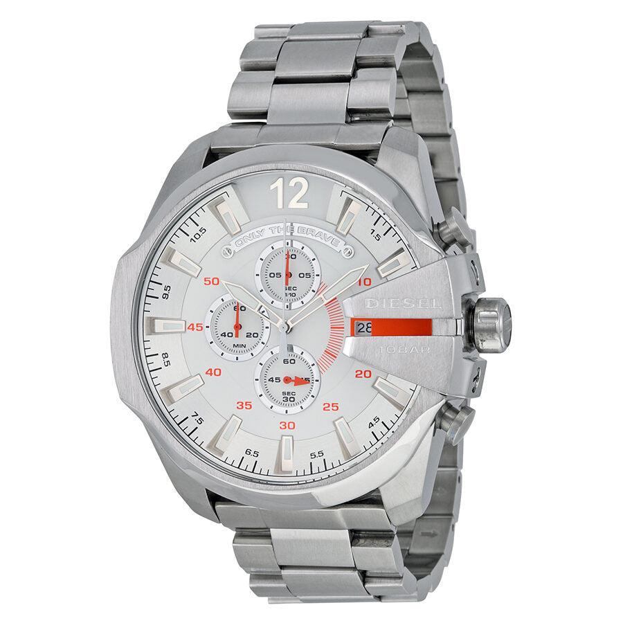 Diesel Mega Chief Chronograph White Dial Men's Watch DZ4328