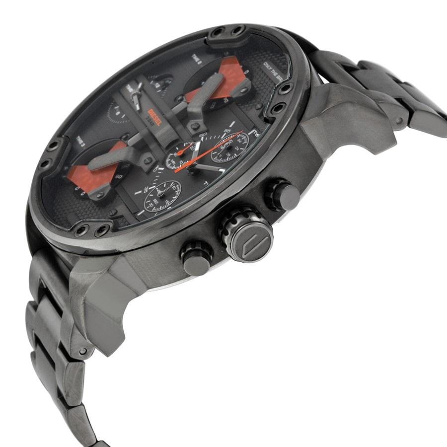 Diesel Dawson Watches DZ7315 316L gunmetal stainless steel 30m water resistant 4 Time zones