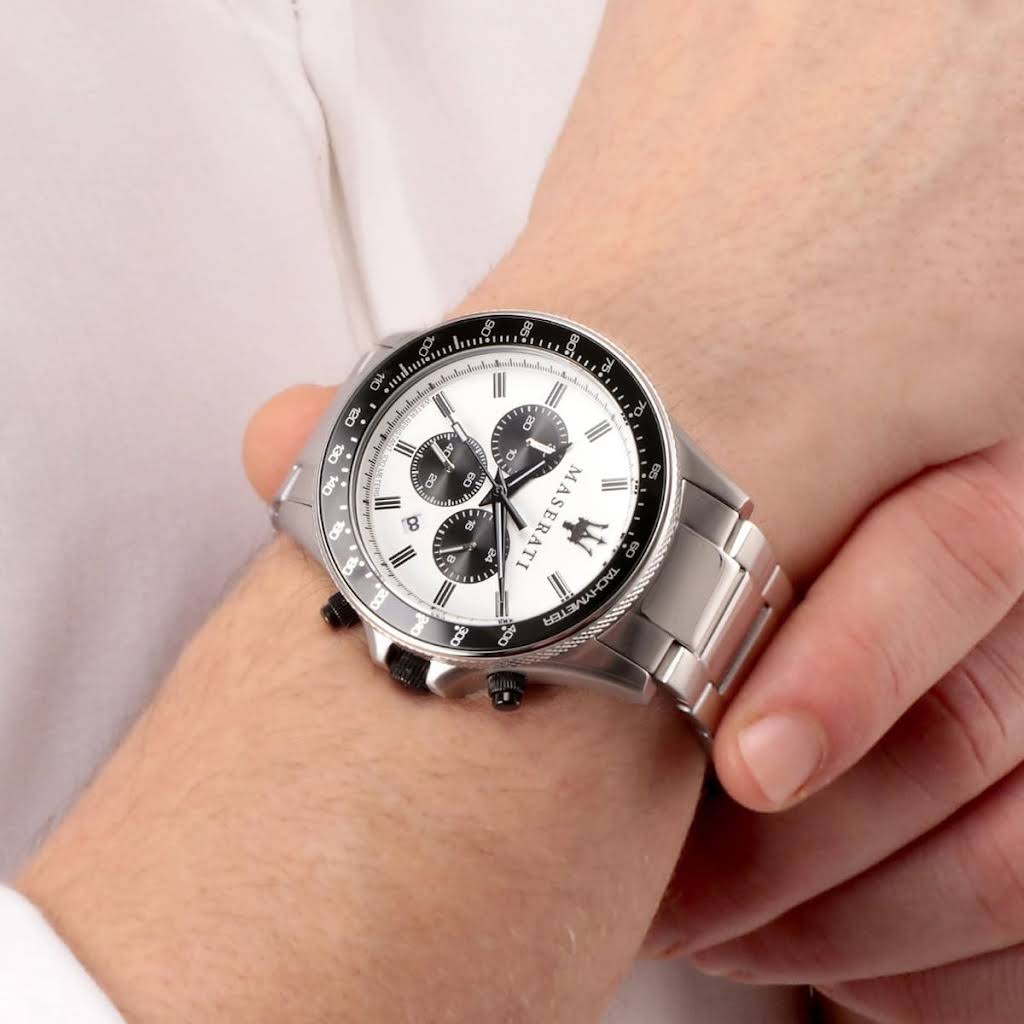 Maserati Sfida Chronograph Quartz White Dial Watch R8873640003