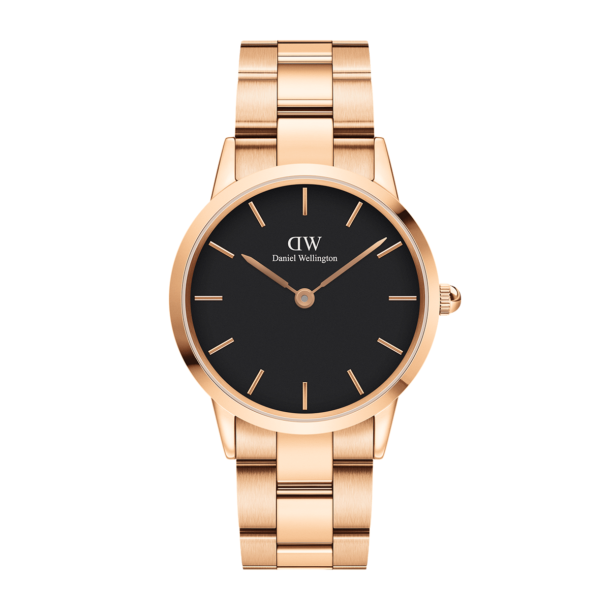 Daniel Wellington Watch Black Iconic Link 36mm Rose Gold DW00100210