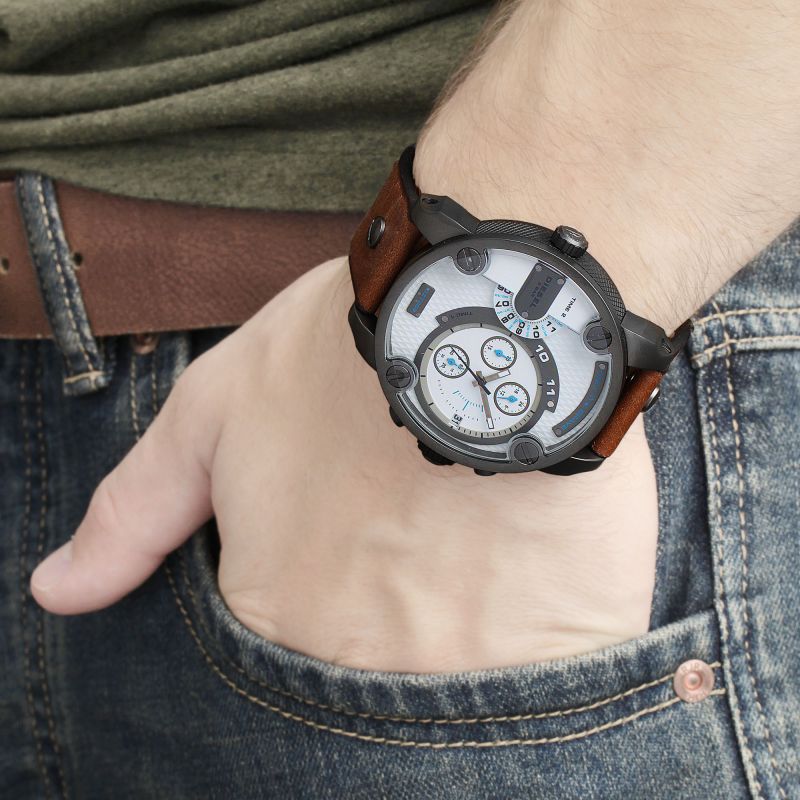 DIESEL SBA Dual Time Chronograph Gunmetal Stainless Men's Watch DZ7269