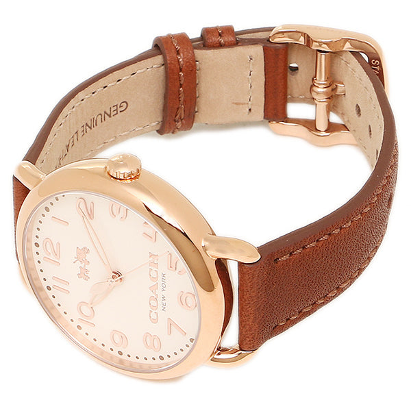 Coach Delancey White Dial Brown Leather Strap Ladies Watch 14502268