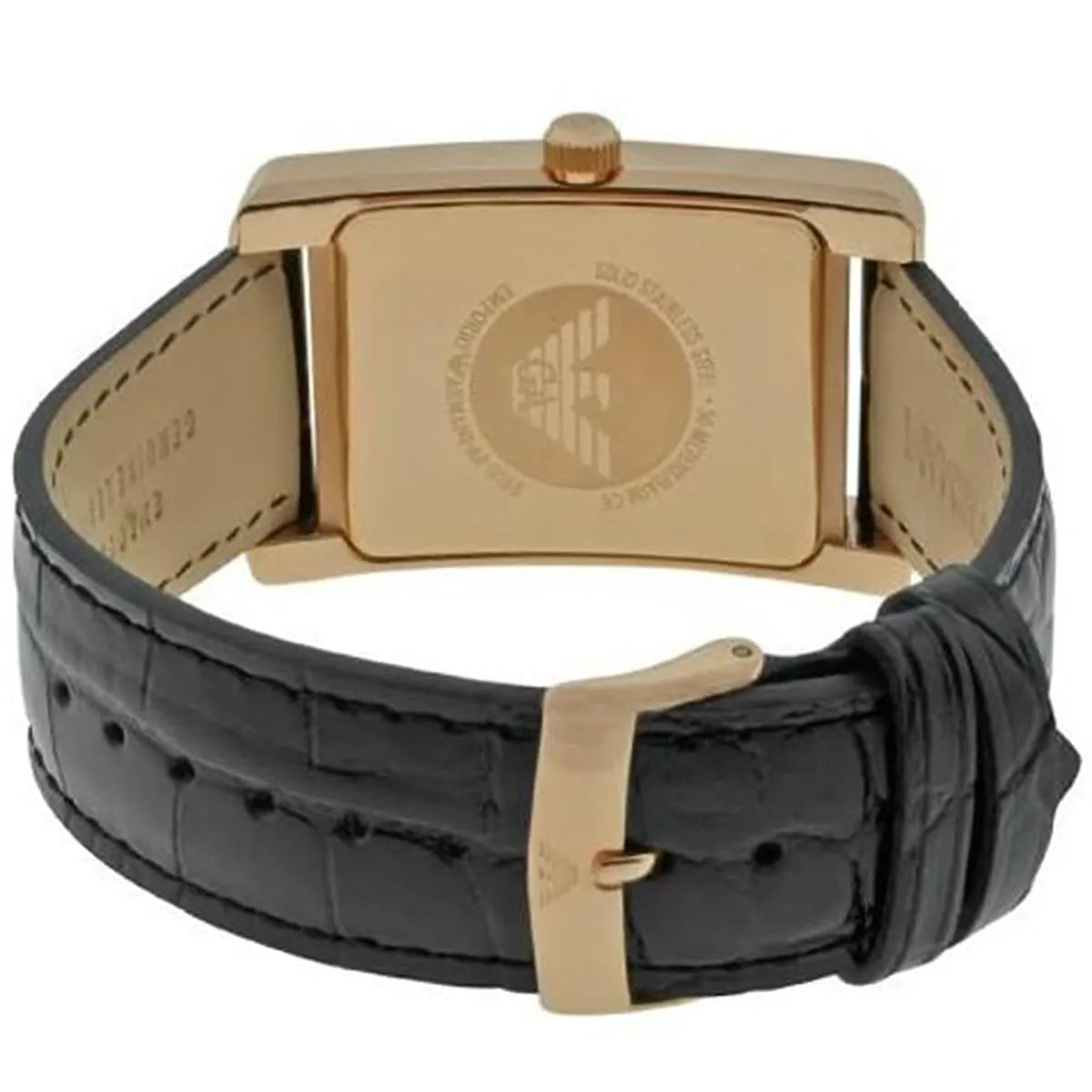 Emporio Armani Classic Black Dial Black Leather Strap Women's Watch - AR0169