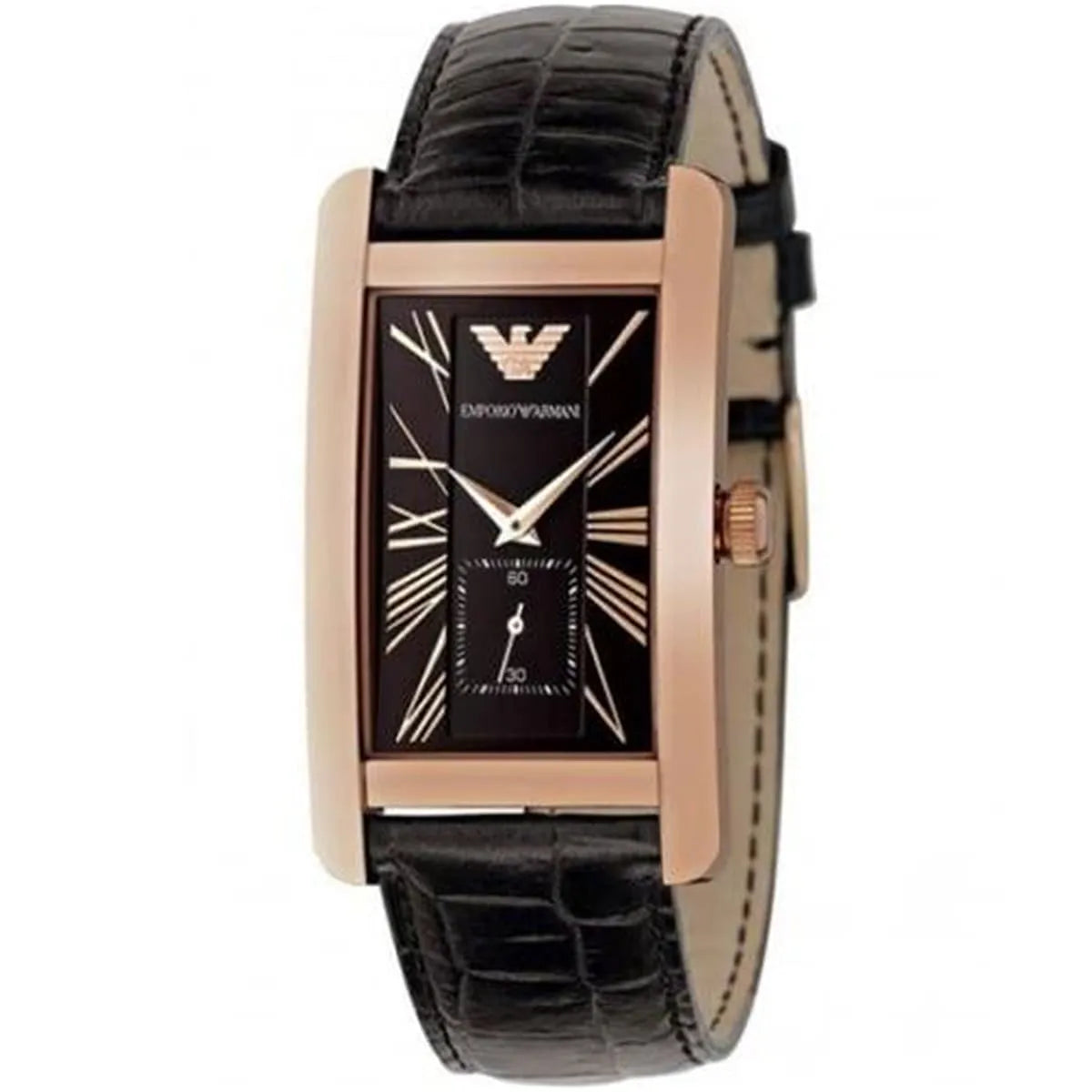 Emporio Armani Classic Black Dial Black Leather Strap Women's Watch - AR0169