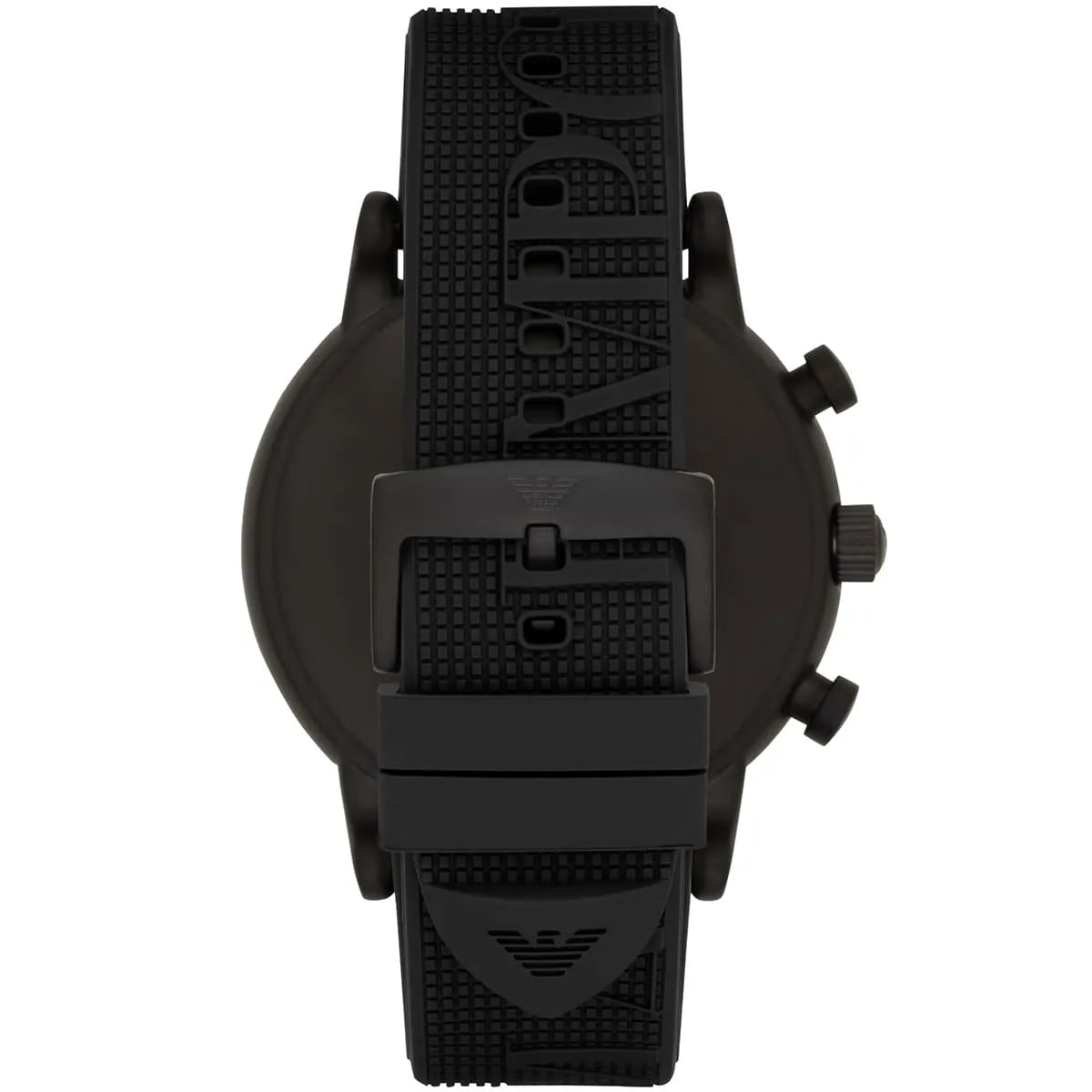 Emporio Armani Luigi Chronograph Black Dial Black Rubber Strap Watch - AR11024