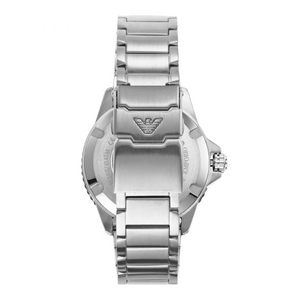 Emporio Armani Diver Three-Hand Date Green Dial Silver Watch - AR11338