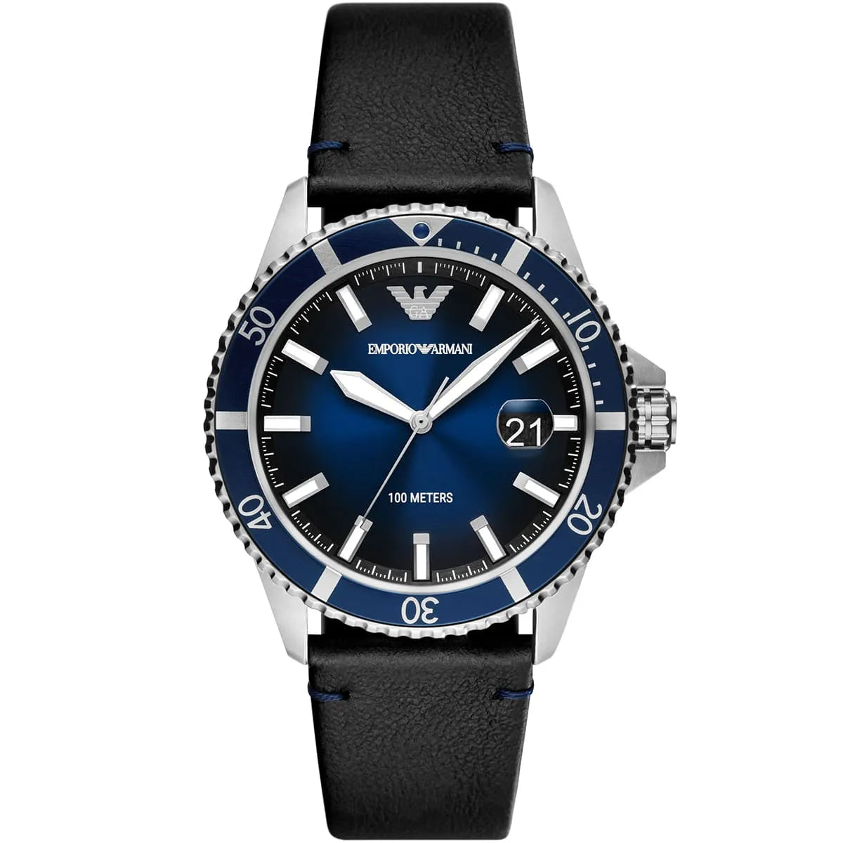 Emporio Armani Silver and Blue Watch - AR11516