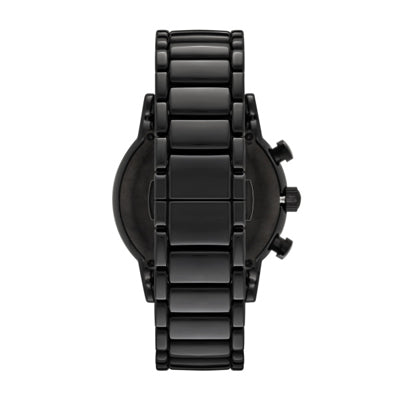 Emporio Armani Luigi Black Dial Black Leather Watch AR1973