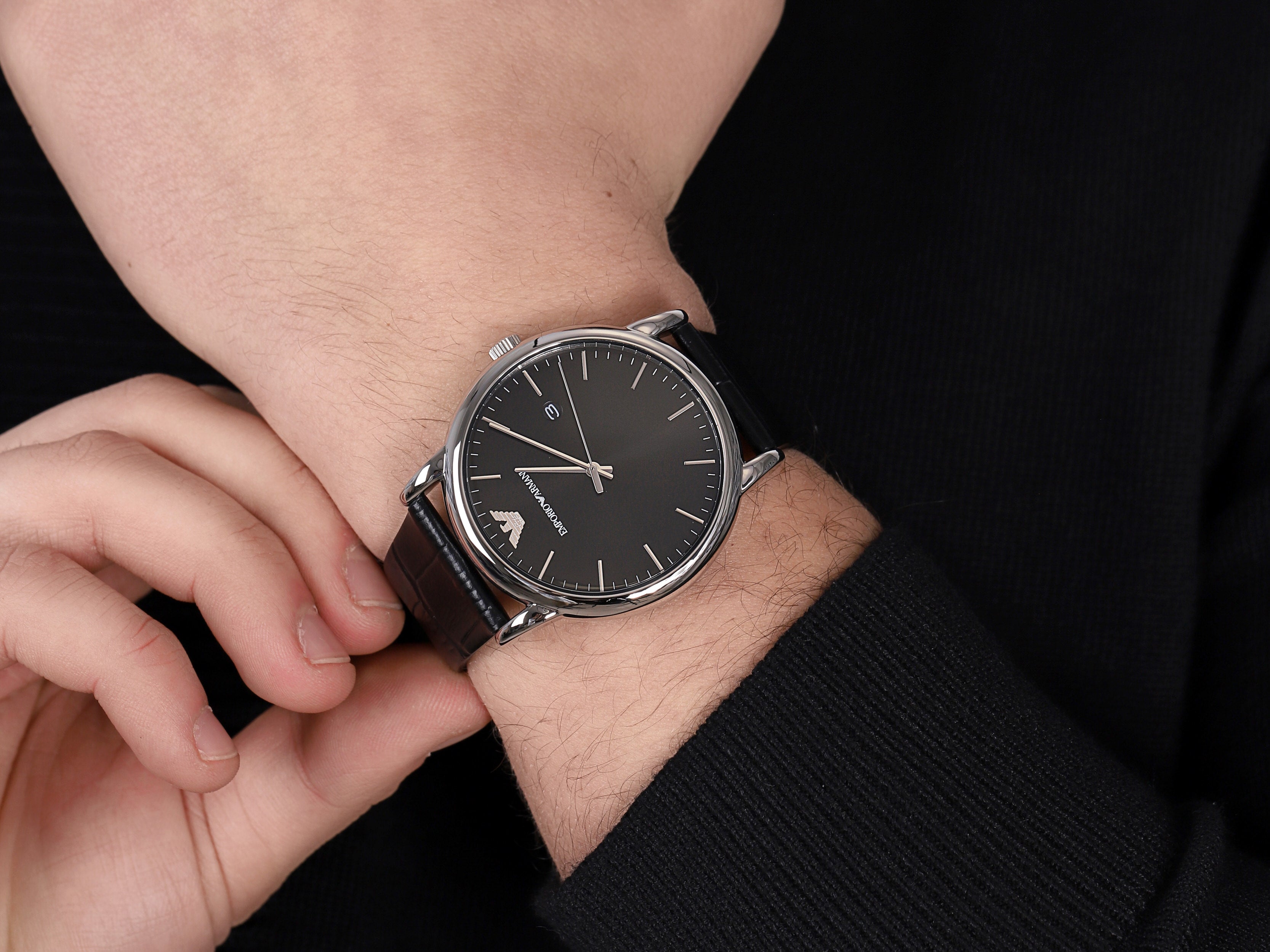 Emporio Armani Luigi Black Dial Men's Watch AR2500