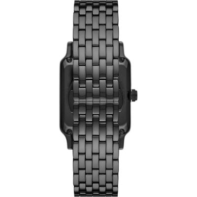 Emporio Armani AR60058 black ion-plated steel link bracelet and case side view
