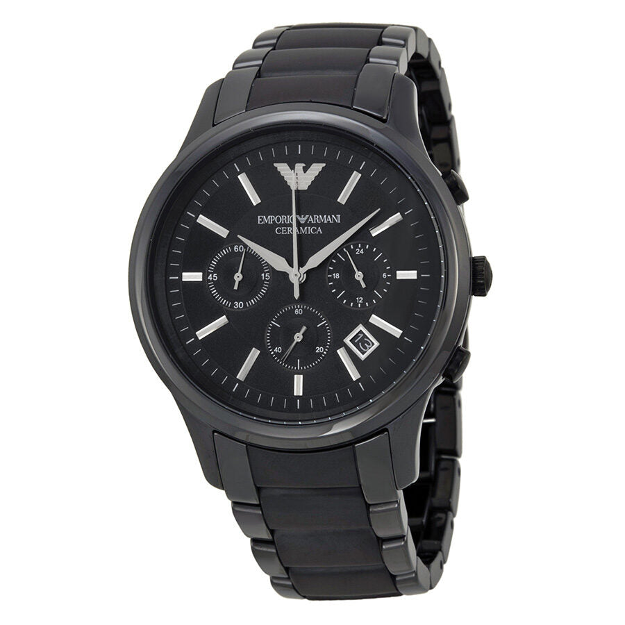 Emporio Armani Ceramica Chronograph Black Dial Men's Watch AR1452