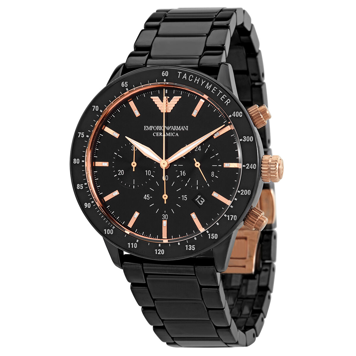 Emporio Armani Chronograph Quartz Black Dial Men's Watch AR70002 - BigDaddy Watches