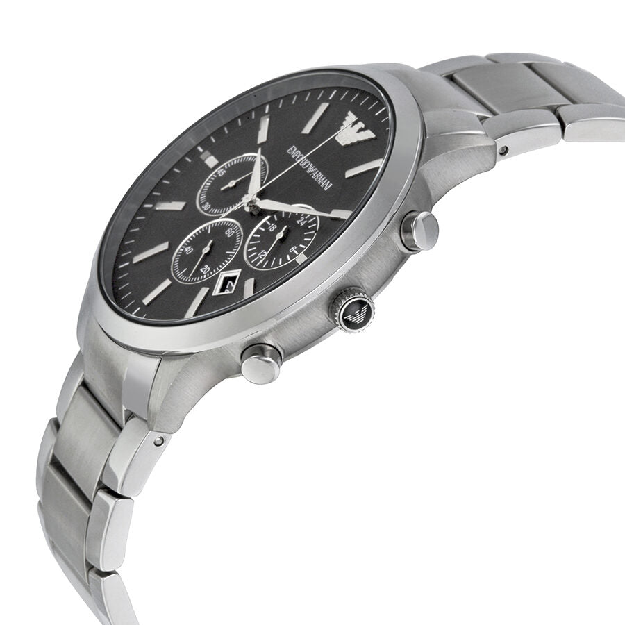 Emporio Armani Sportivo Chronograph Black Dial Steel Watch AR2460