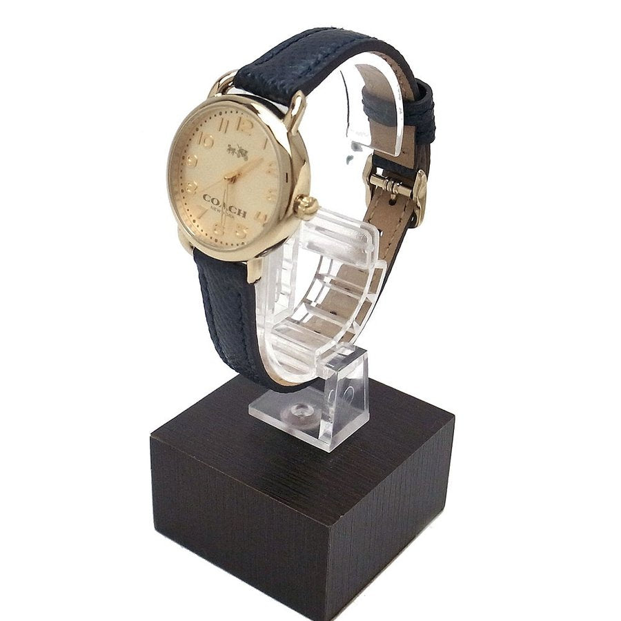 Coach Delancey Gold Dial Blue Leather Strap Ladies Watch 14502250