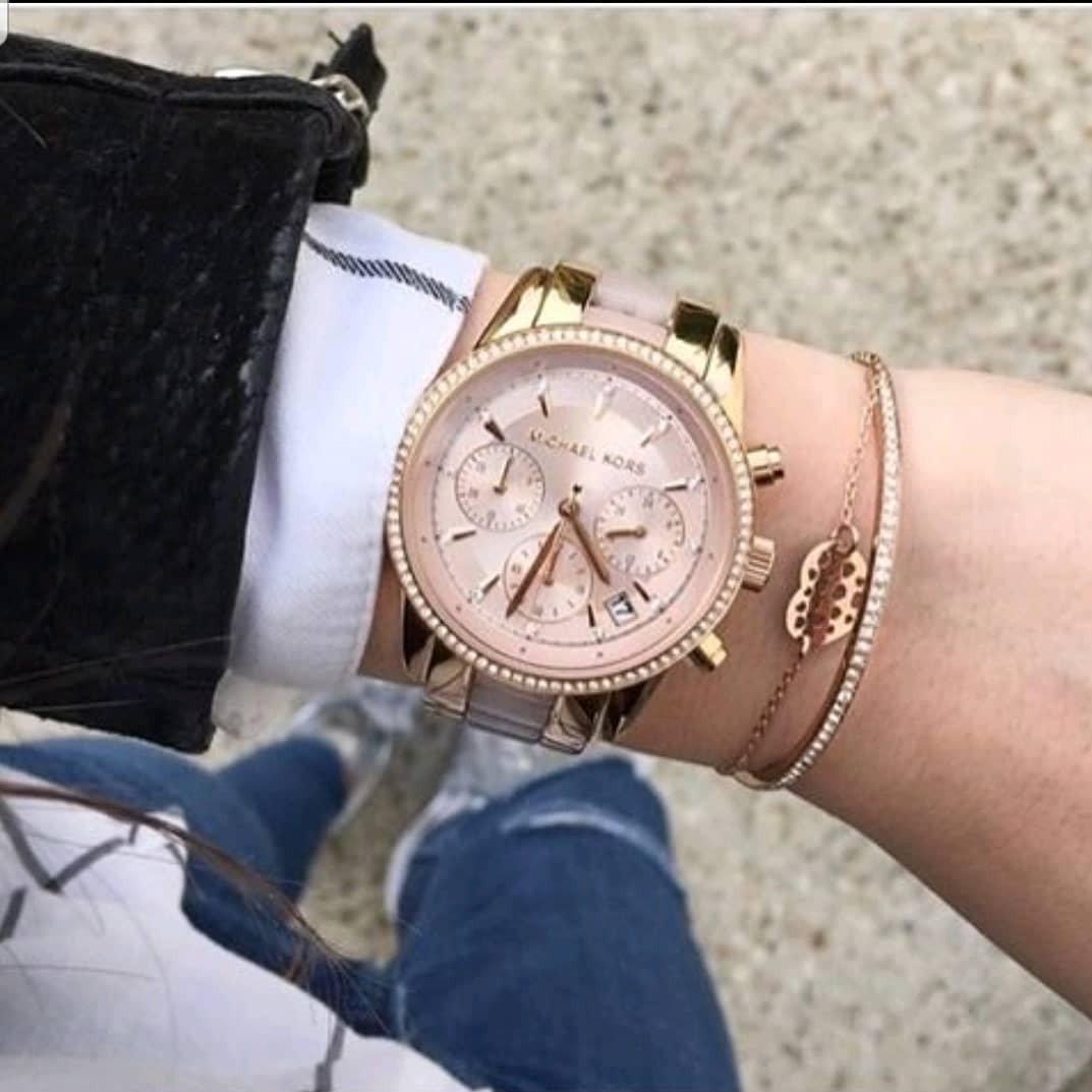 Michael Kors Ritz Chronograph Rose Gold Ladies Watch MK6307