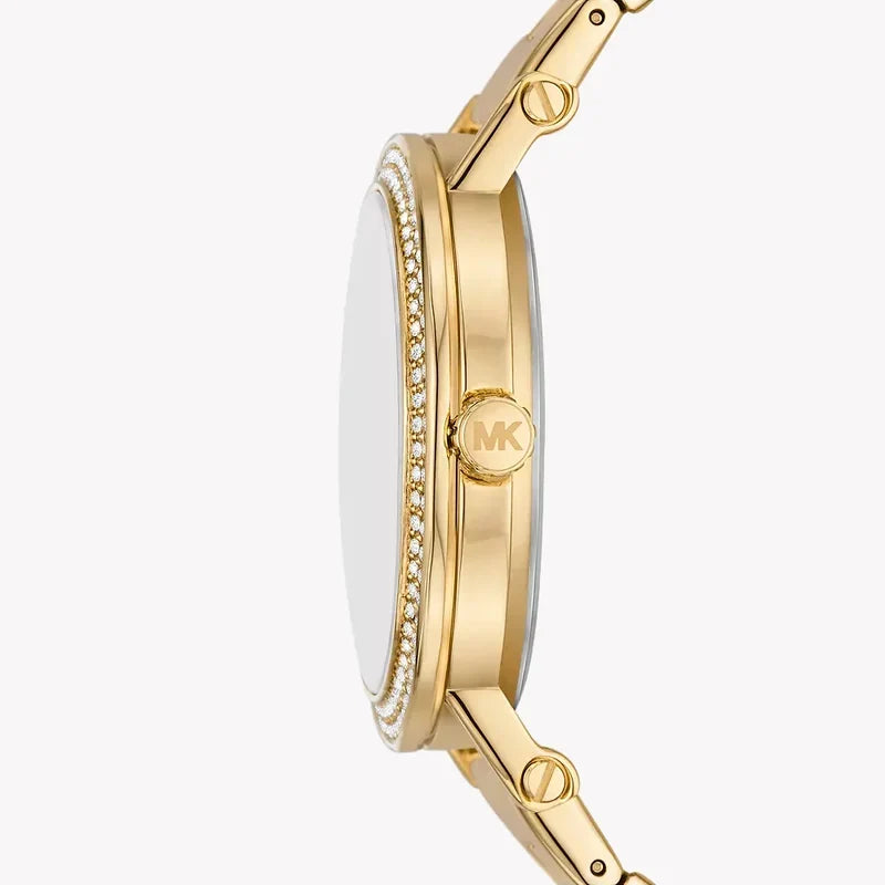 Michael Kors Slim Runway Blue Dial Gold Watch - MKO1048