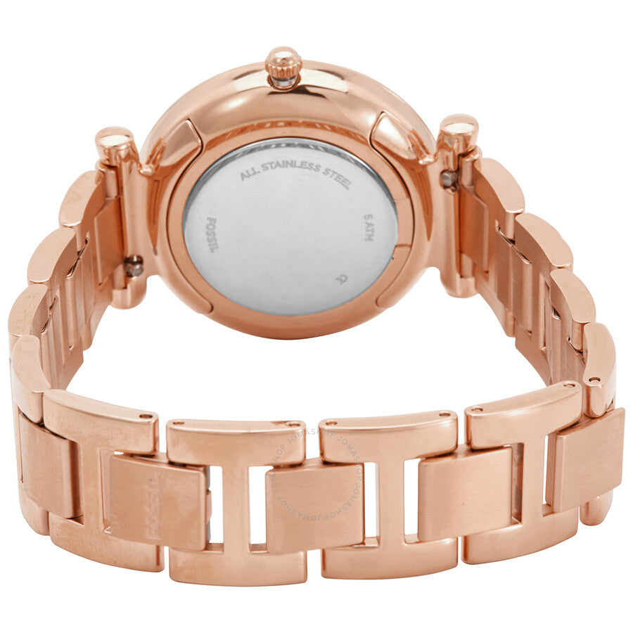 Fossil Carlie Quartz Rose Dial Ladies Watch ES4301 - The Watches Men & Co #3