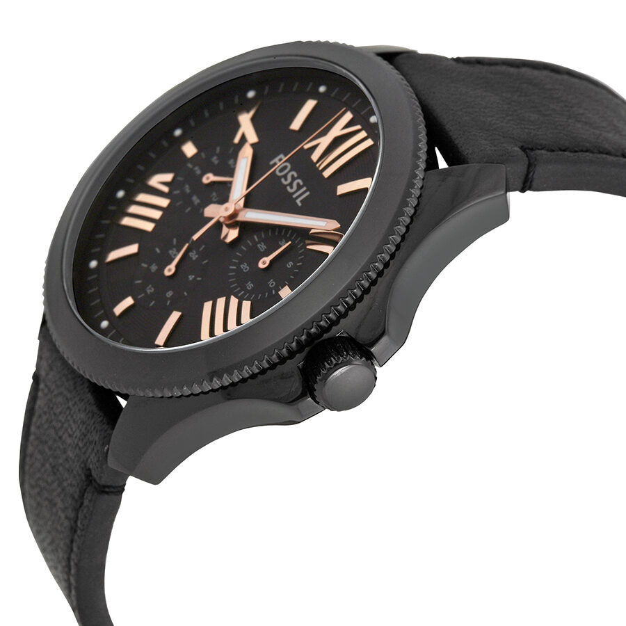 Fossil Cecile Black Dial Black Leather Strap Men's Watch AM4523 - BigDaddy Watches #2