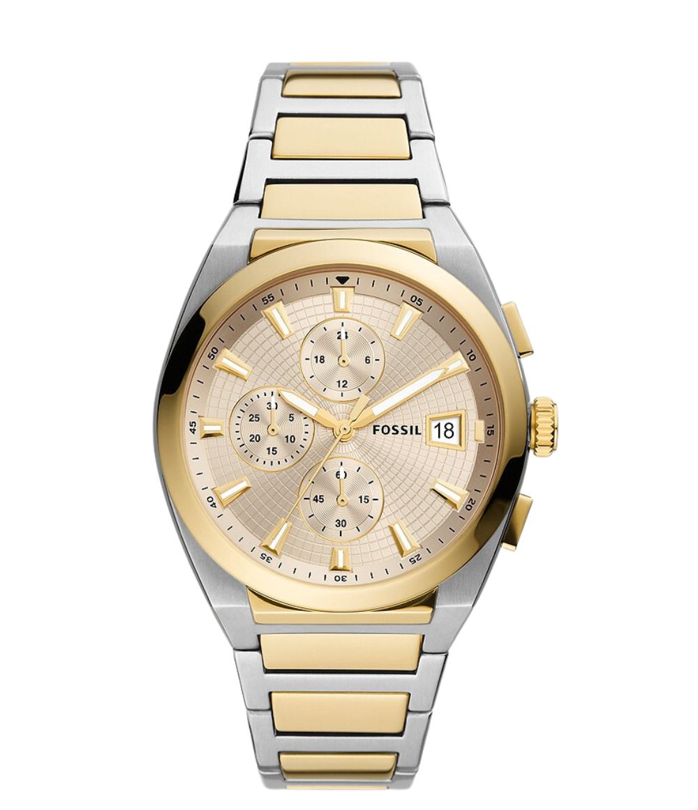Fossil Everett Chronograph Quartz Cream Dial Watch -FS5796