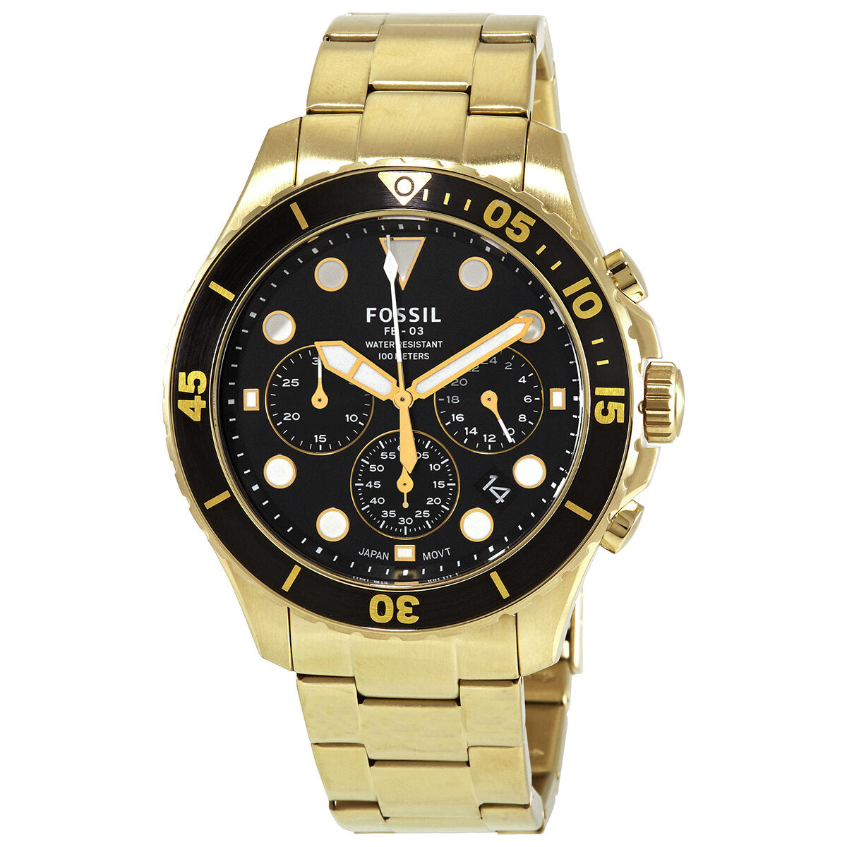 Fossil FB-03 Chronograph Quartz Black Dial Watch - FS5727