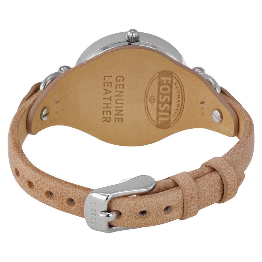 Fossil Georgia Beige Dial Sand Tan Leather Strap Ladies Watch ES2830