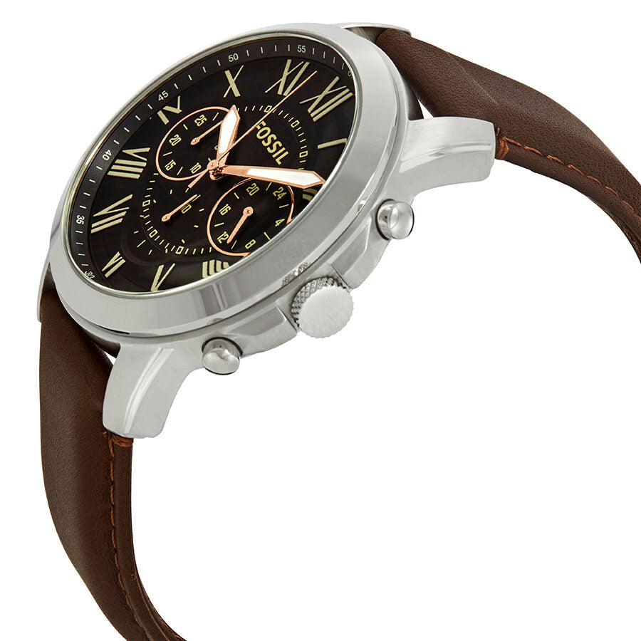 Fossil Grant Chronograph Black Dial Brown Leather Men's Watch FS4813 - The Watches Men & CO #2