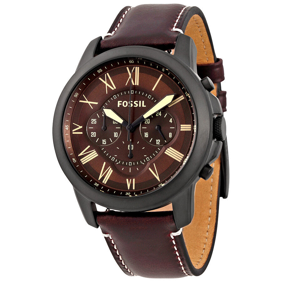 Fossil Grant Dark Brown Chronograph Leather Men's Watch FS5088 - BigDaddy Watches