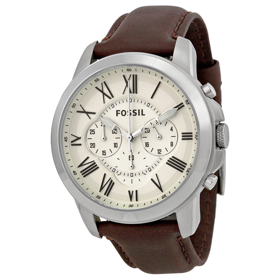 Fossil Grant Chronograph Brown Leather Watch FS4735