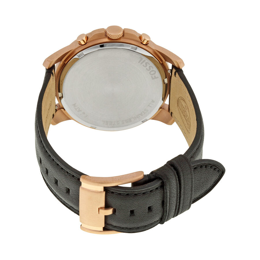 Fossil Grant Grey Dial Chronograph Black Leather Men's Watch FS5085 - The Watches Men & CO #3