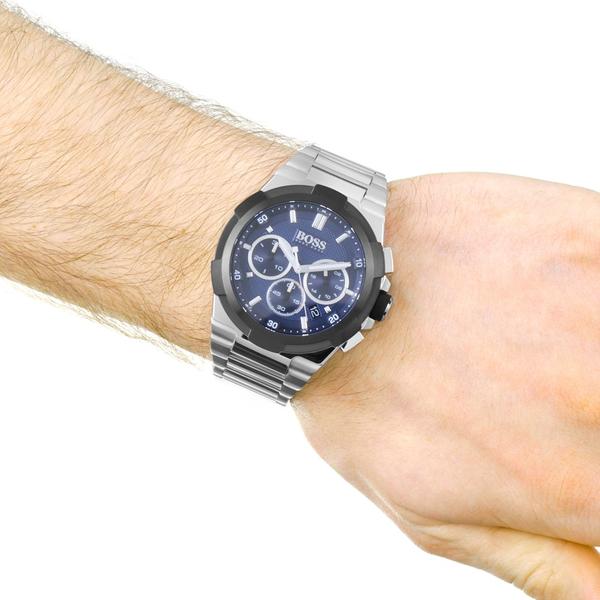 Hugo Boss Supernova Chronograph Navy Dial Silver Men's Watch 1513360