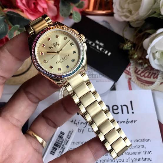 Coach Tristen All Gold Multi-crystal Ladies Watch 14502507