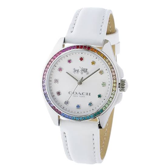 Coach Tristen White Dial Leather Strap Ladies Watch 14502505