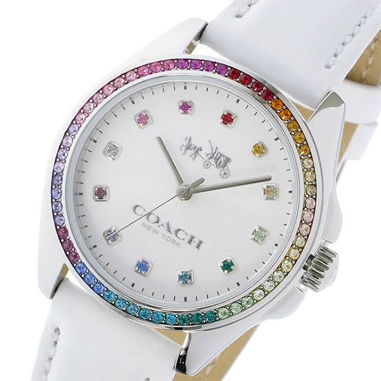 Coach Tristen White Dial Leather Strap Ladies Watch 14502505