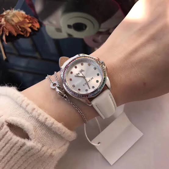 Coach Tristen White Dial Leather Strap Ladies Watch 14502505