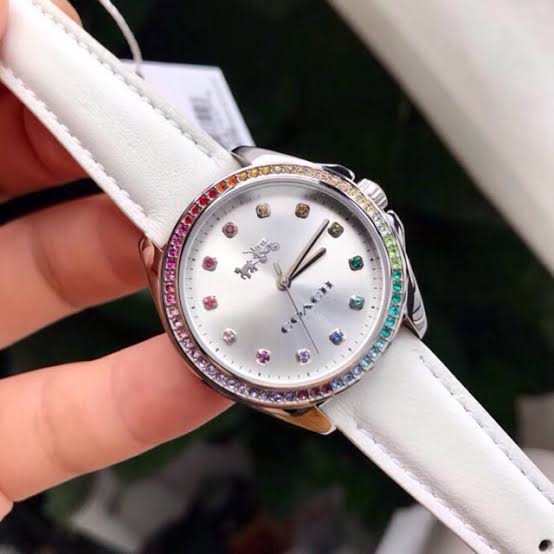 Coach Tristen White Dial Leather Strap Ladies Watch 14502505