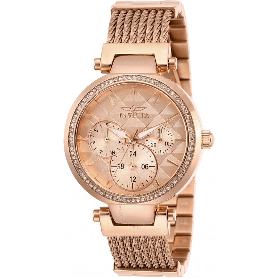 Invicta Angel Quartz Crystal Rose Dial Ladies Watch 28920 - The Watches Men & Co
