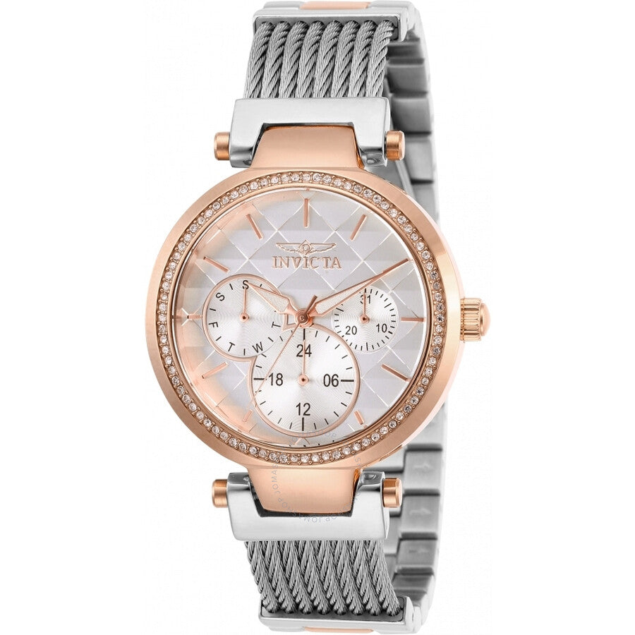 Invicta Angel Quartz Crystal Rose Gold Dial Ladies Watch 28922 - The Watches Men & Co