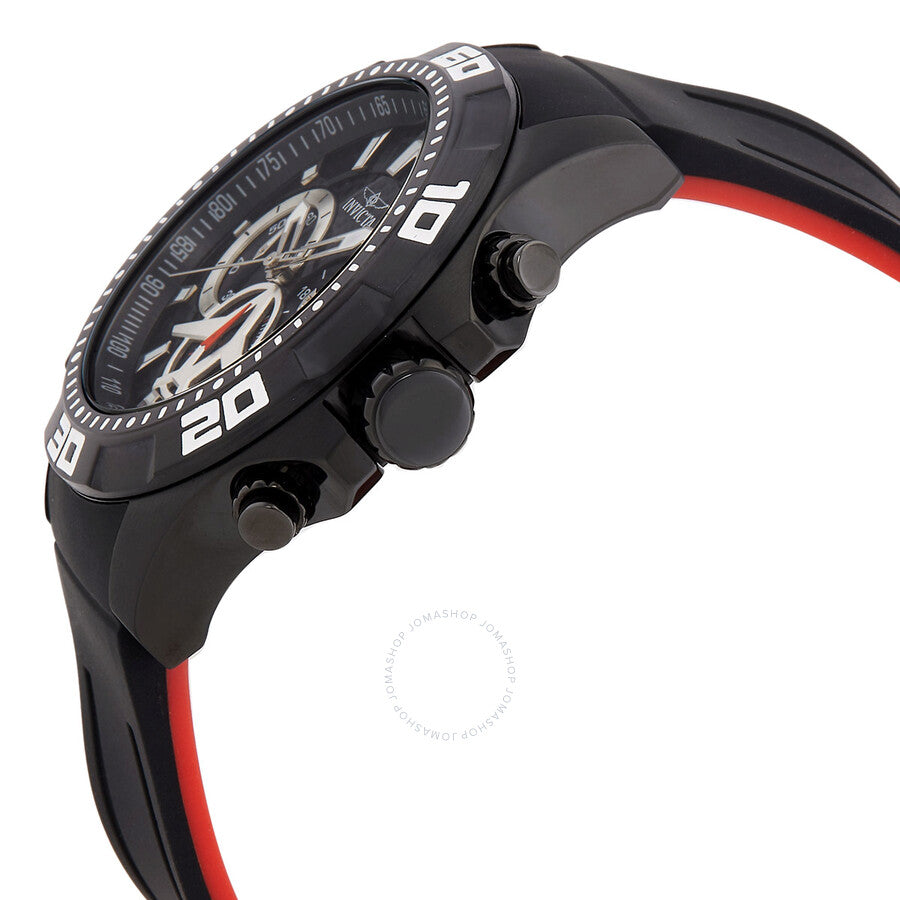 Invicta Aviator Multi-Function Black Carbon Fiber Dial Black Polyurethane Men's Watch 21741 - Dawson Watches #2