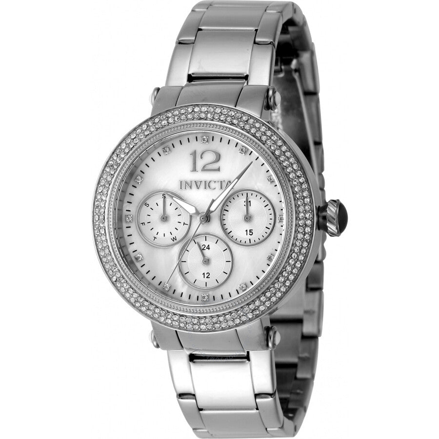 Invicta Bolt Quartz Crystal Silver Dial Ladies Watch 48114 - The Watches Men & Co