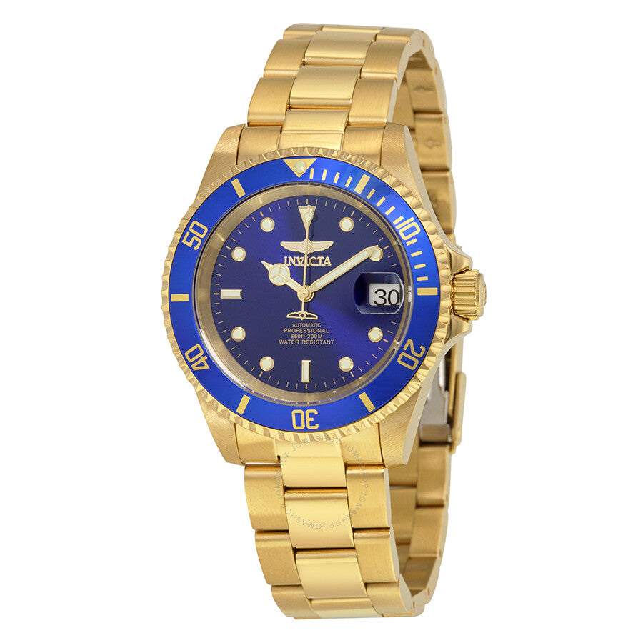 Invicta Pro Diver Automatic Blue Dial Yellow Gold-plated Men's Watch 8930OB - Dawson Watches
