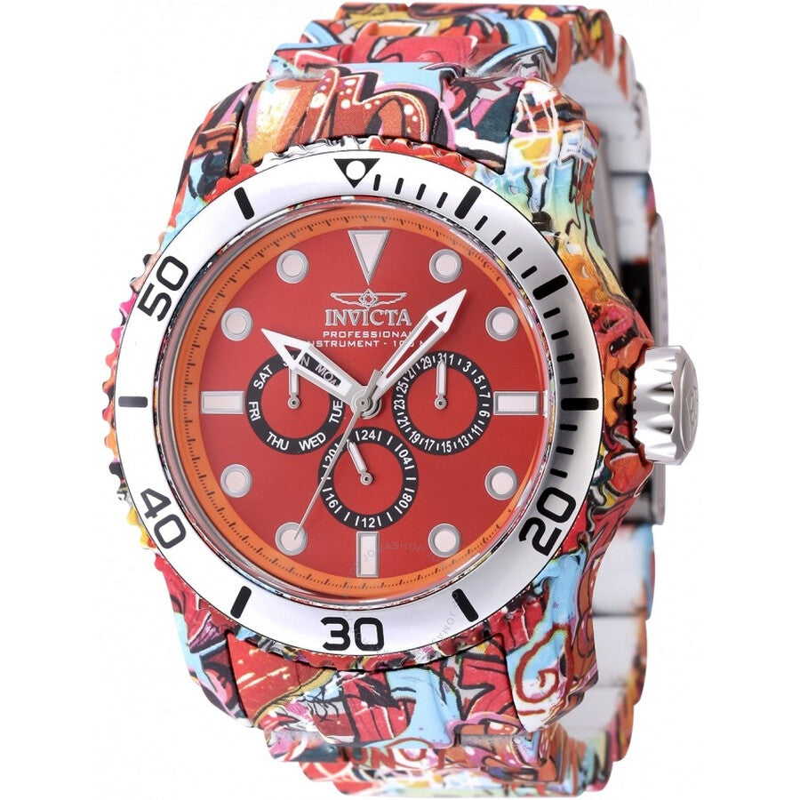 Invicta Pro Diver Date Day Quartz Red Dial Men's Watch 47853 - Dawson Watches