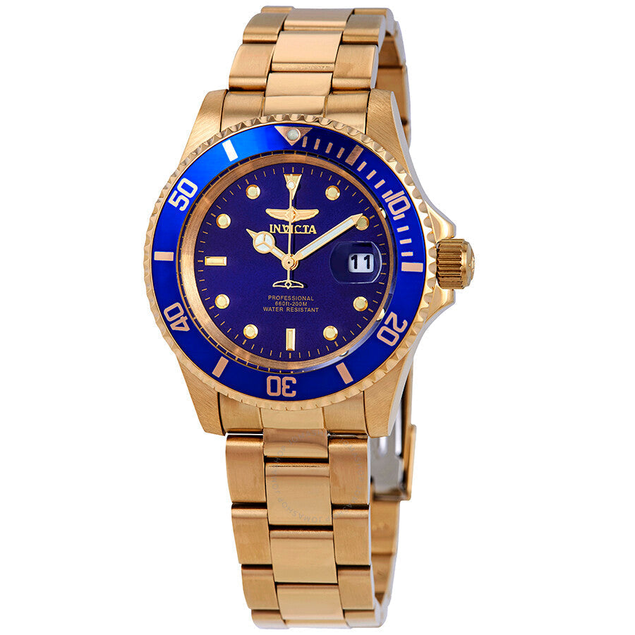 Invicta Pro Diver Gold-tone Blue Dial 40 mm Men's Watch 26974 - Dawson Watches