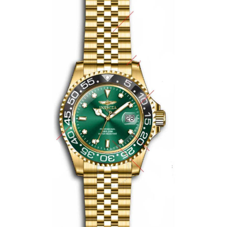 Invicta Pro Diver Quartz Green Dial Sprite Bezel Men's Watch 36044 - Kiwi Watches #2