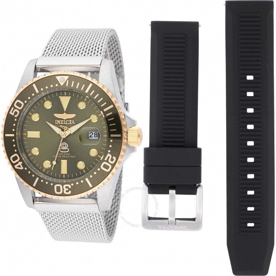 Invicta Pro Diver Quartz Green Dial Men's Watch 48217 - The Watches Men & Co