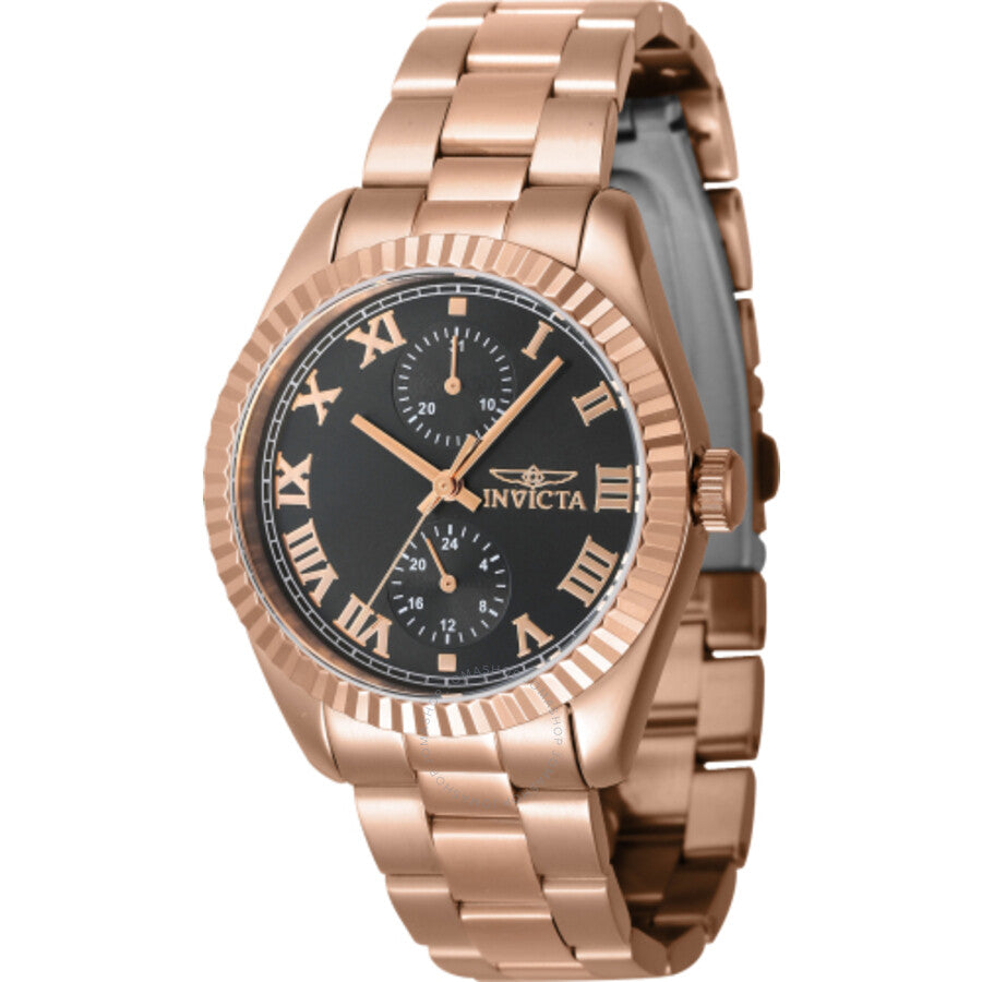 Invicta Specialty GMT Quartz Black Dial Ladies Watch 47446 - The Watches Men & Co