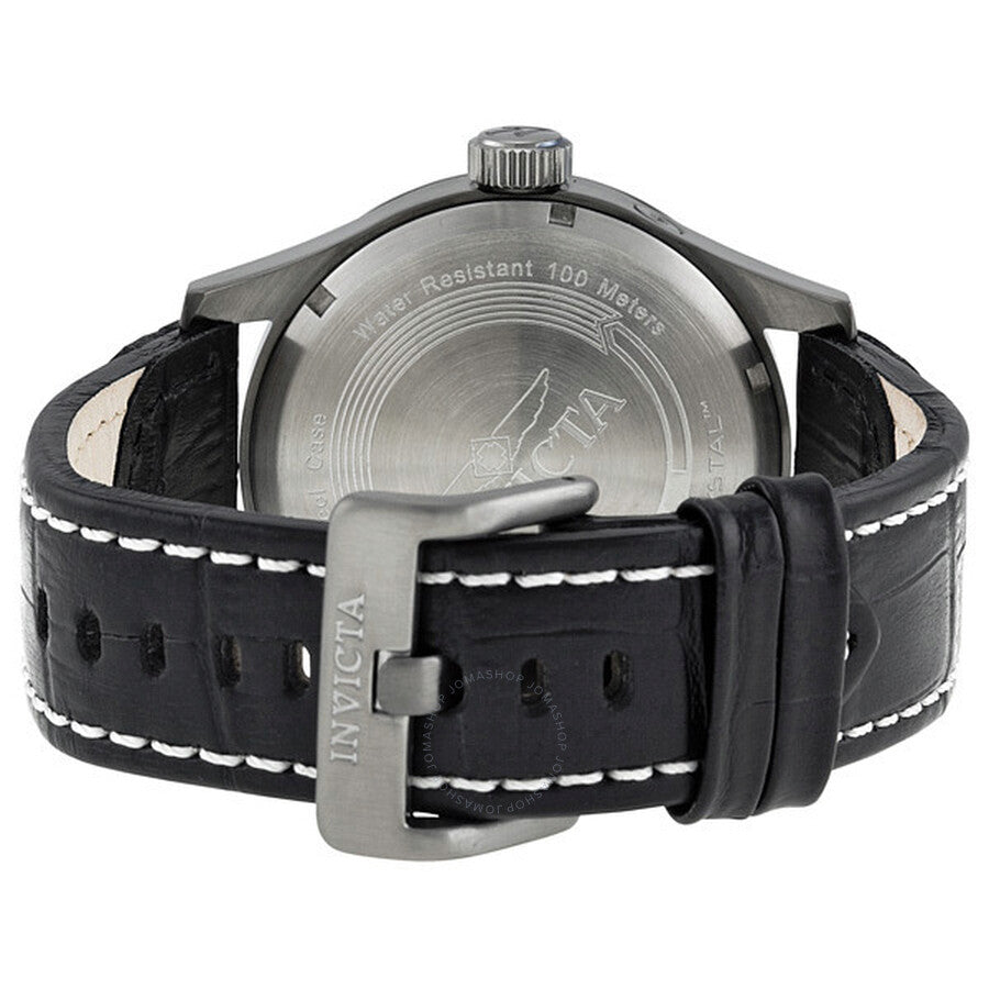 Invicta Specialty Military Grey Dial Black Leather Men's Watch 10492 - Dawson Watches #3