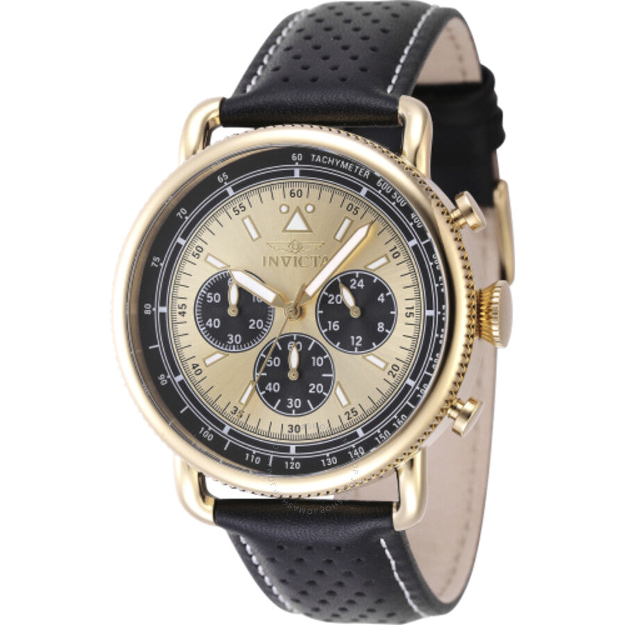 Invicta Speedway Zager Exclusive Chronograph Quartz Gold Dial Men's Watch 47365 - Dawson Watches