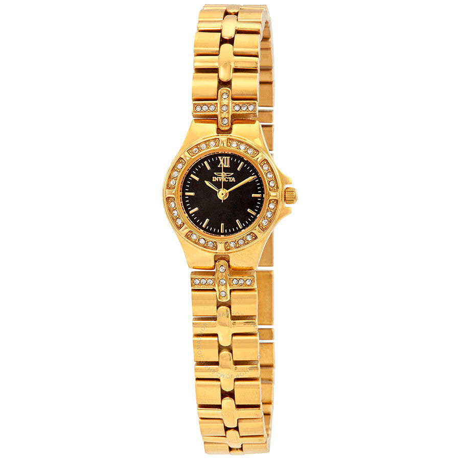 Invicta Wildflower Crystal Black Dial Ladies Watch 17065 - Dawson Watches